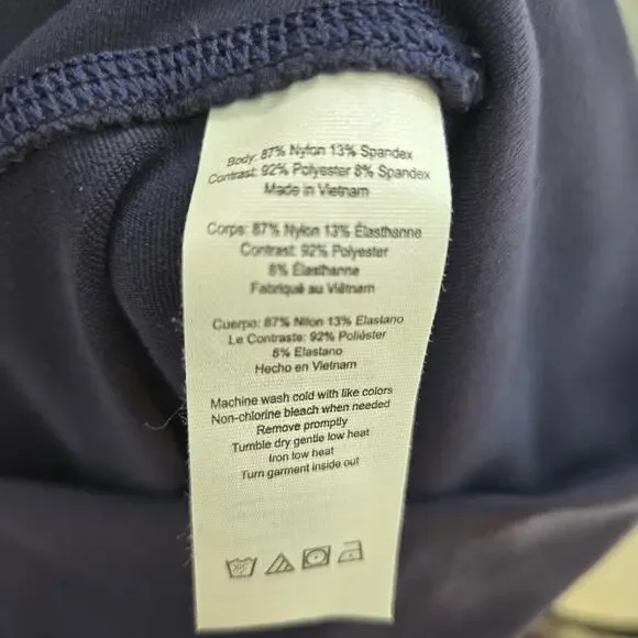 Alo Yoga Womens High Waisted Interlace Criss Cross Cutout Leggings Blue Size L - Picture 8 of 8